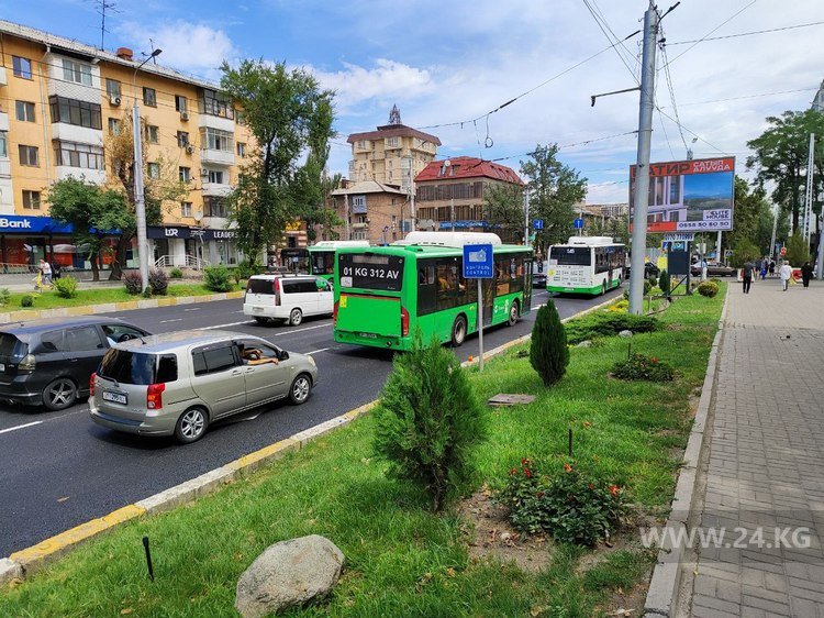 Отремонтированный участок улицы Абдрахманова до Боконбаева