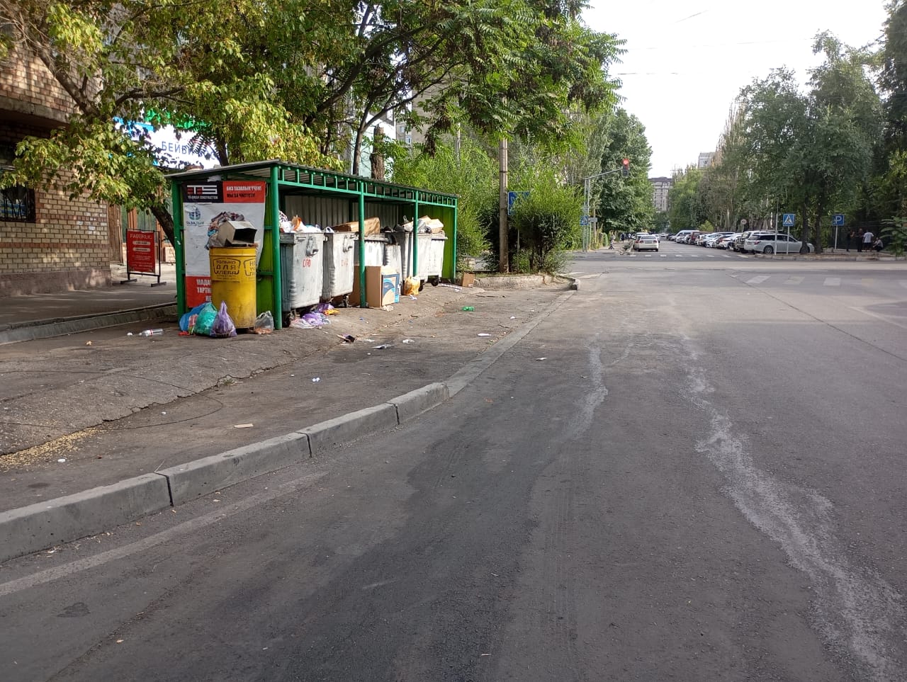 Такие вонючие потеки можно увидеть возле мусорных площадок