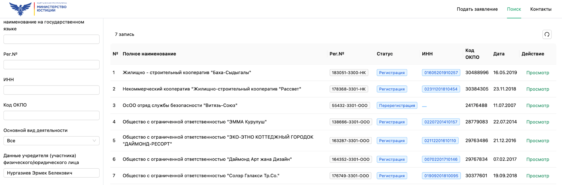 Компании Нургазиева Эрмека