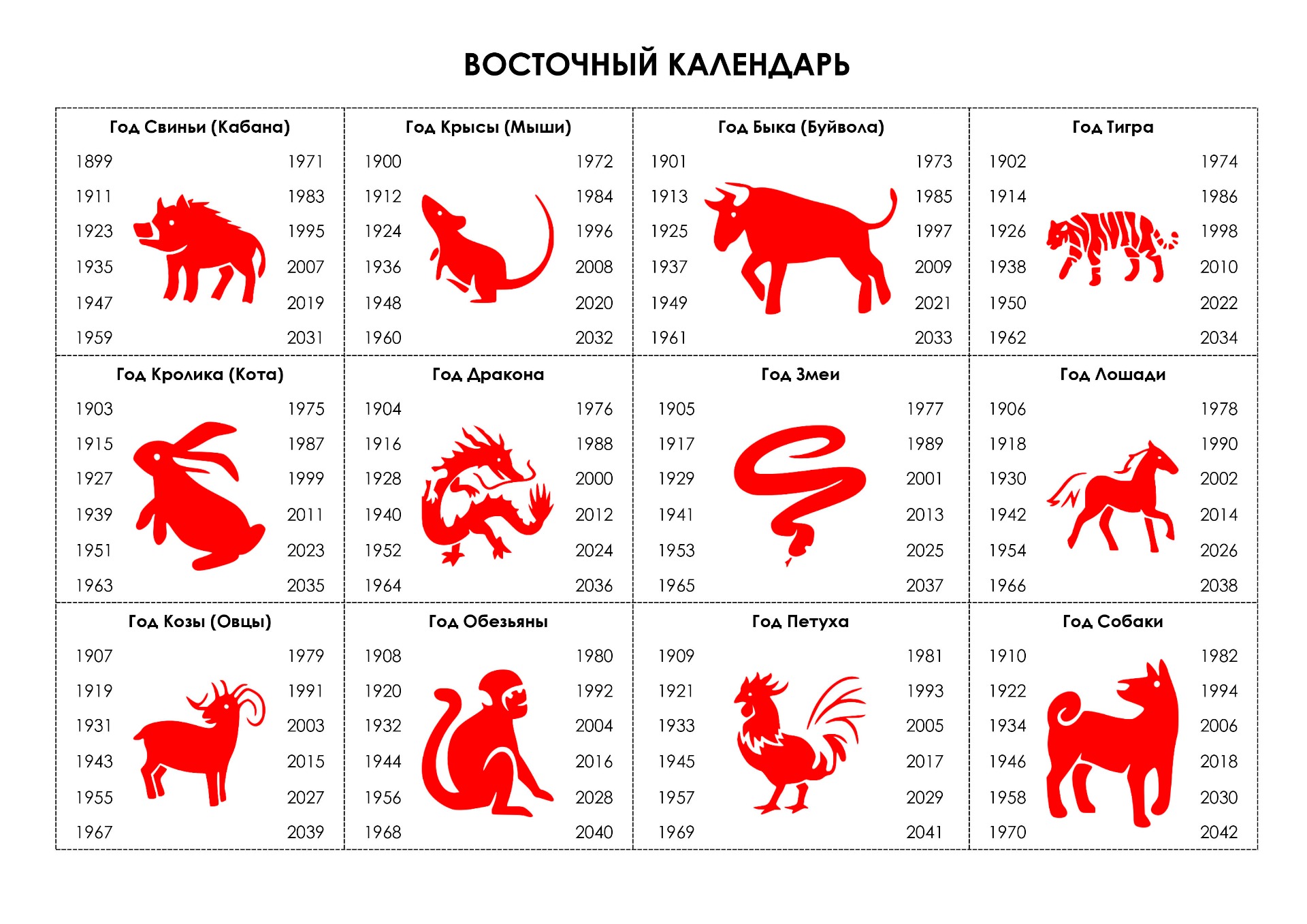 Восточный календарь