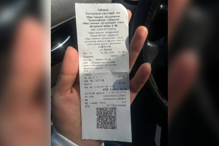 чек оплаты за парковку
