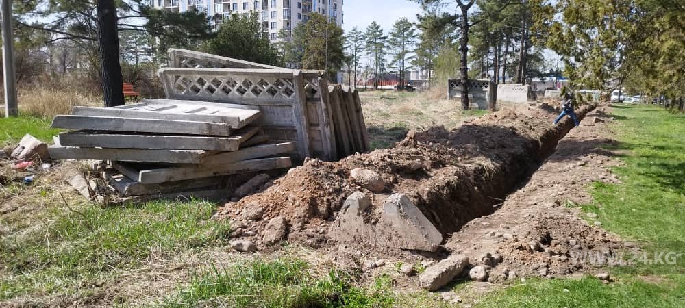 Замена забора в Ботаническом саду по улице Ахунбаева