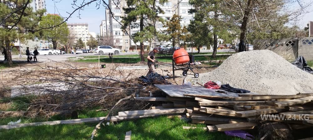 Замена забора в Ботаническом саду по улице Ахунбаева