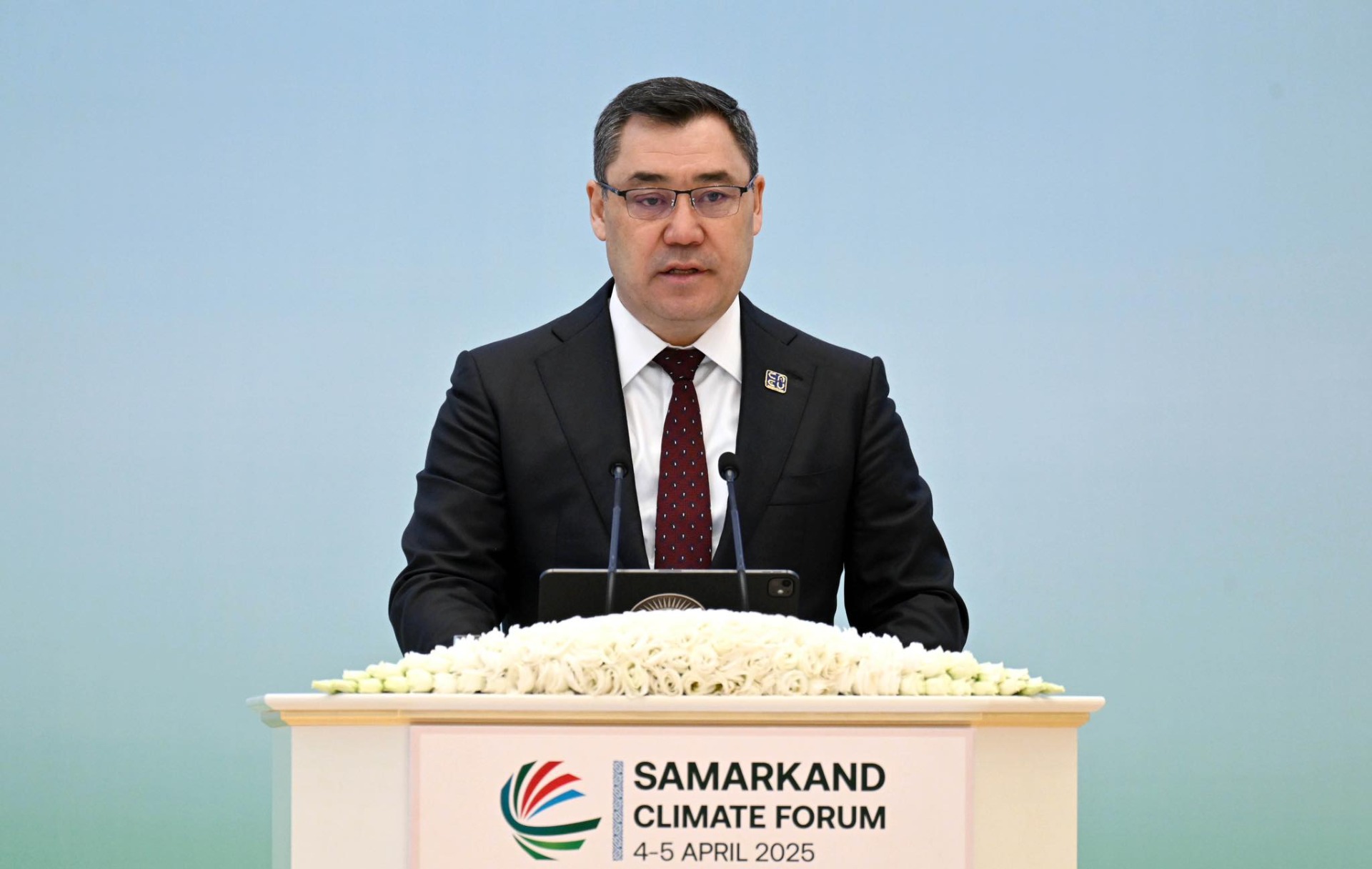 Садыр Жапаров на форуме «Центральная Азия перед лицом глобальных климатических угроз: солидарность ради общего процветания»