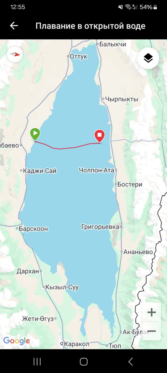 Руслан Фахрутдинов в одиночку проплыл 43 километров по Иссык-Кулю за 20 часов