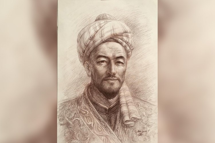 Портрет Махмуда Кашгари. Работа художника и скульптора Ибрагима Бакирова