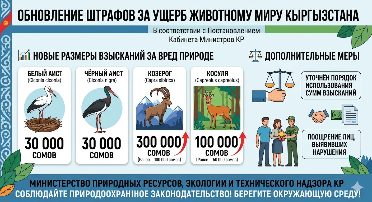 В Кыргызстане ужесточили ответственность за ущерб животному миру