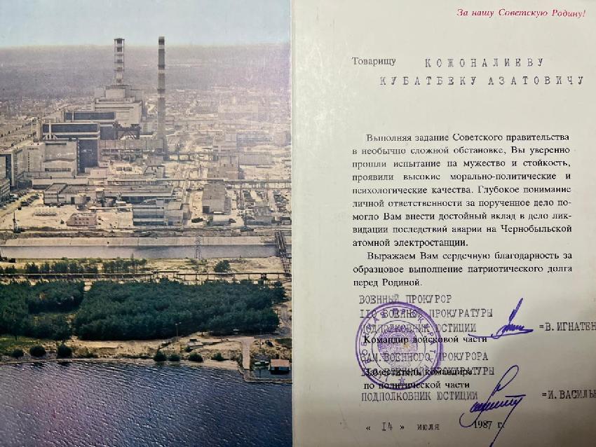 Благодарность за вклад в ликвидацию последствий аварии на ЧАЭС