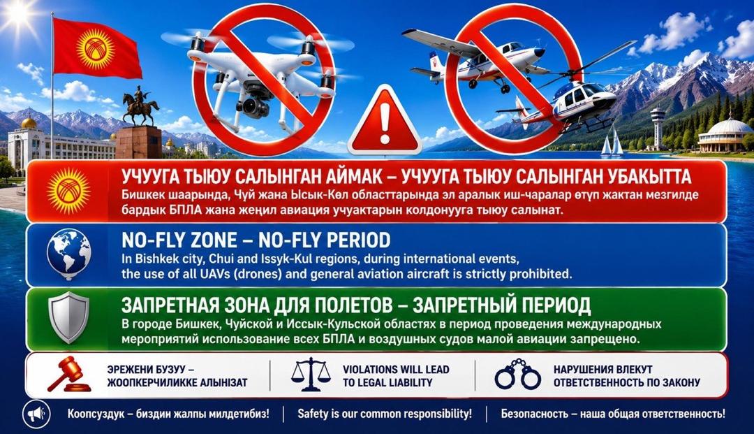 Полеты дронов ограничат из-за международных мероприятий в Кыргызстане