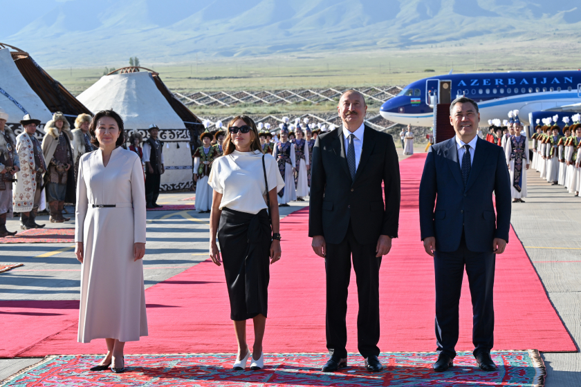 Садыр Жапаров, Айгуль Жапарова, Шавкат Мирзиеев и Зироат Мирзиеева