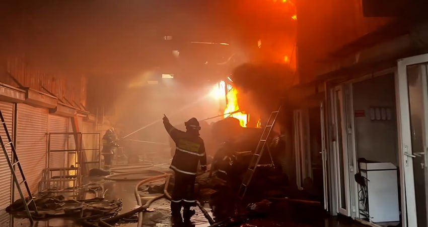 Пожар на рынке «Мадина»