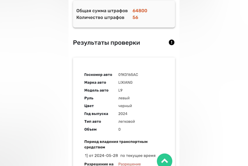 Скриншот с госпортала Tolom.kg, опубликованный на выходных
