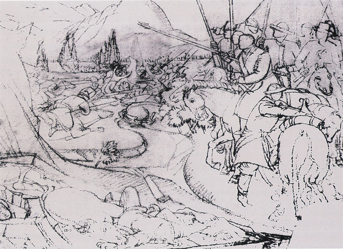 Рисунки и эскизы к фрескам для Дома правительства во Фрунзе, 1936