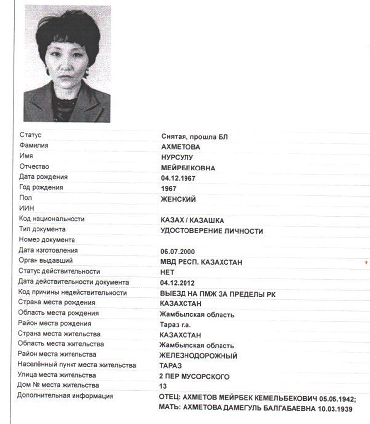 На основании этого скана депутат Жогорку Кенеша и сделал вывод о двойном гражданстве Нурсулу Ахметовой