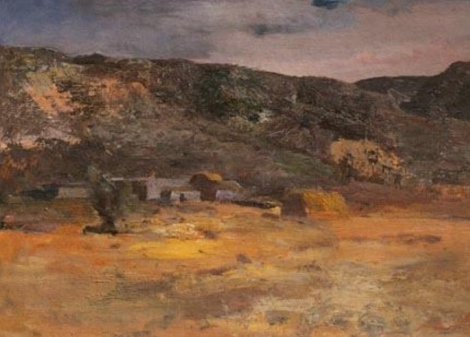Горы, 1997, картон, масло