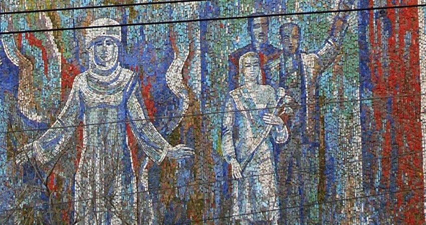 Мозаичное панно «Процветай, Киргизия!» Жылдызбека Молдахматова