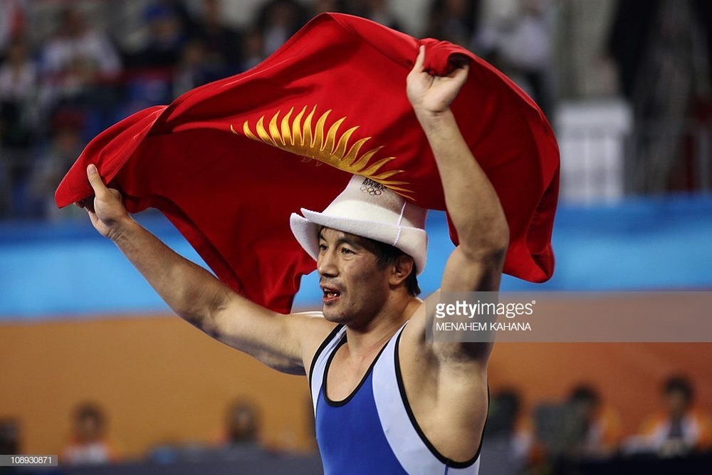 gettyimages. Данияр Кобонов празднует победу на Азиатских играх 2016 года
